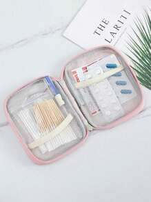 1个便携式空急救包，适用于迷你医疗包、小型急救箱、应急包、家用药品收纳包、绷带收纳包，男女通用，旅行、邮轮、宿舍、居家、航空、商务、露营、户外、徒步、狩猎、海滩、暑假、返校、健身假期等场合必备。 - 淺粉色 - 查看 4