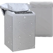 1 pieza Funda protectora para lavadora Secadora Funda protectora impermeable para ordenador portátil Resistente al sol y al polvo Funda ajustable de gran tamaño para lavadoras de carga superior para balcones cobertizos Funda para lavadora secadora de carga superior, fundas antipolvo para lavadoras, impermeables, resistentes a los rayos UV y al sol, aptas para la mayoría de lavadoras secadoras del mercado, bolsa de almacenamiento, organizador - Gris - Ver 1