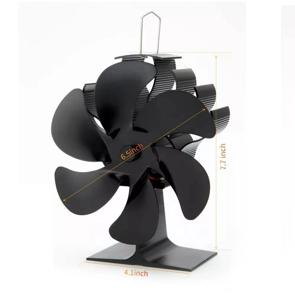 Log Burner Fan Silent Operation 6Blade Stove Fans Log Burners Fire Fan