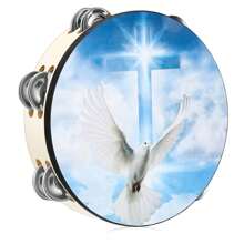 1 件 6/8/10 英寸手掌双层手摇铃，奥尔夫多夫铃鼓，卡拉 OK 派对游戏打击乐器 - 彩色 - 查看 10