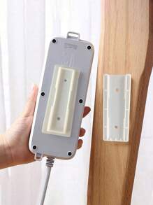 1pc Adhesive Power Strip Wall Mount Holder, No Drilling Required