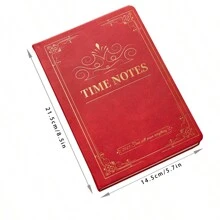 365 页厚英文日记本笔记本，硬质仿皮封面，每日计划，工作日记，精装备忘簿，棕色/蓝色/灰色/黑色/红色 - A5 - 查看 15