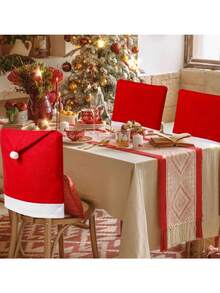 Vỏ bọc ghế Giáng sinh, Trang trí Giáng sinh, Vỏ bọc mũ ông già Noel Vỏ bọc lưng ghế Giáng sinh, Dùng cho phòng ăn Giáng sinh Nhà hàng Giáng sinh Trang trí tiệc lễ hội ngày lễ - Nhiều màu - Xem 8