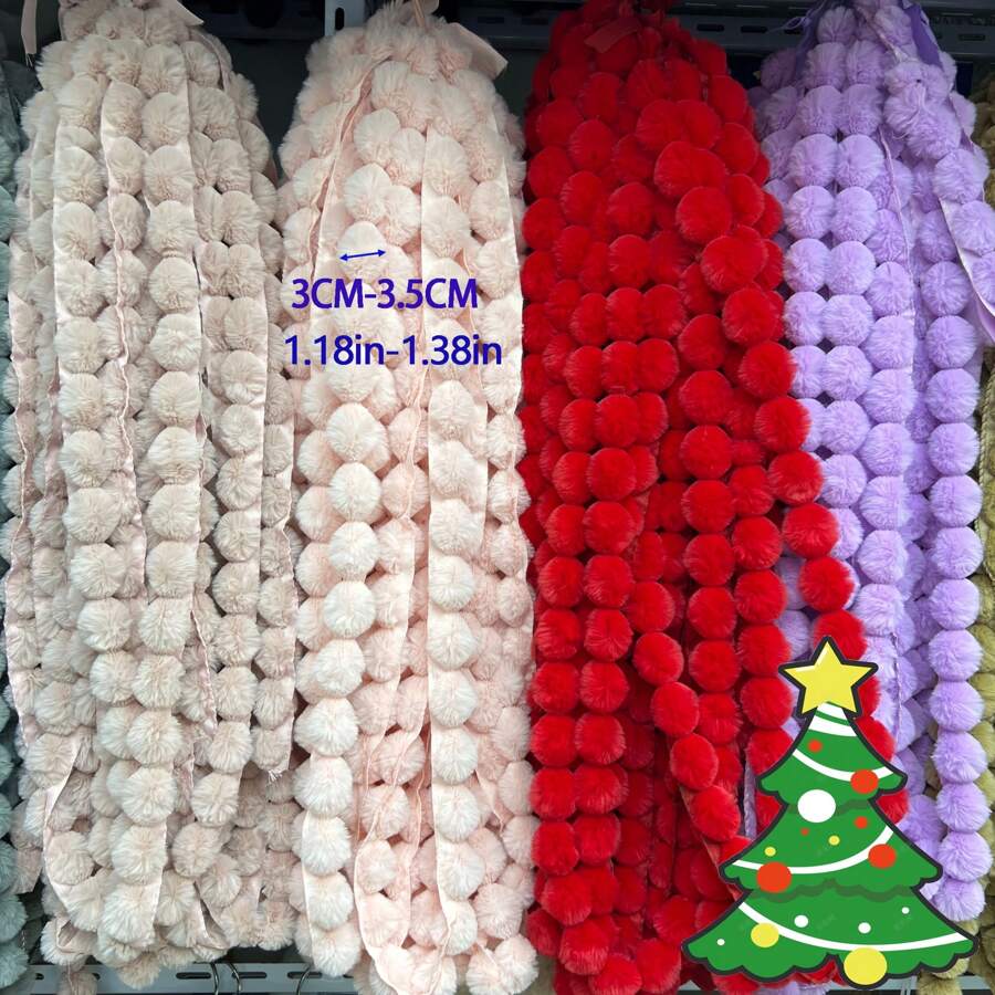 Viền ren xếp tầng mềm mại, nhiều màu sắc, phụ kiện lông nhân tạo dùng để trang trí nhà cửa, đồ chơi, đồ dùng cho thú cưng (dài 2 thước Anh), viền tua rua bông xù, phụ kiện viền lông nhân tạo dùng cho việc tự làm đồ trang trí nhà cửa, đồ chơi, đồ dùng cho thú cưng. - Nhiều màu - Xem 1