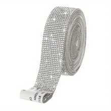 2pcs Self-Adhesive Rhinestone Sticker Accessories, DIY Rhinestone Strip Decor, Clothing Accessories - Multicolor - View 9