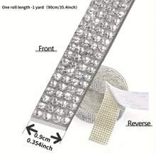 2pcs Self-Adhesive Rhinestone Sticker Accessories, DIY Rhinestone Strip Decor, Clothing Accessories - Multicolor - View 5