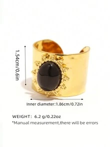 1 件优雅可调节不锈钢水钻镶嵌 18K 金戒指，精美珠宝礼物，适合女性、派对、万圣节 - 彩色 - 查看 10