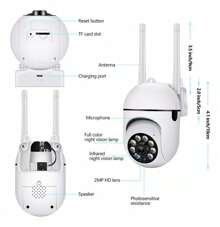 Cámara de pared WiFi con visión nocturna, Camara Wifi Inalambricas Camara Vigilancia Exterior 2.4G/5G,punto de acceso de rotación de 360°, monitor antirrobo, cámara de vigilancia de inteligente para teléfono - Blanco - Ver 7