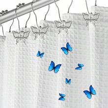 12 Butterfly Shower Curtain Hooks With Ball Bearings. Features Waterproof, Rust-Resistant Metal Rings For Easy And Secure Installation. Ideal For Bathroom, Bedroom, And Kitchen Accessories. Create Personalized Christmas Gifts-Perfect For Last-Minute Presents Or Holiday Decor. Discover Creative Inspiration, Handmade Christmas Cards, Trending Gift Recommendations, And Curated Holiday Gift Selections. - Chrome - View 4