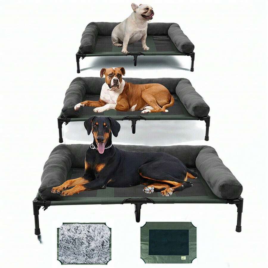 Foldable XXLLarge Elevated Dog Bed Bolstered Pet Raised Bed Cot Indoor