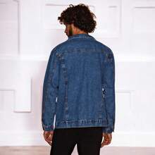 Men's Jean Jacket - Navy Blue - View 3