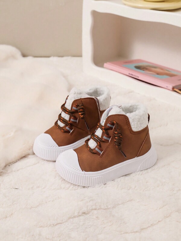 GENGASUN 1 pièce Petites chaussures décontractées en molleton de couleur unie pour enfants pour l'hiver