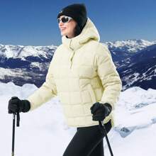 CAMEL CROWN Women's Lightweight Jacket Hooded Winter Coat Oversized Quilted Jacket Pullover Warm Jackets - White - View 6