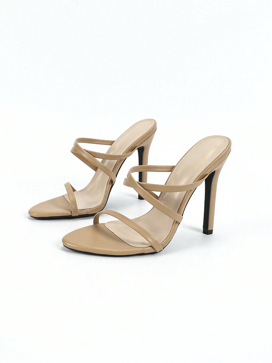 Women's Minimalist OneStrap Crisscross Open Toe Stiletto High Heel