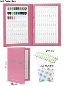 160/308/320/480 Colors PU Material /Cardboard Material Nail Display Book Nail Polish Books With Fake Nails Tips False Nails Styles Showing Book Nails Tool,240/360/480/600PCS False Nail *200/400/500/PCS Number Stickers/Set,Christmas And Winter Nail Tools