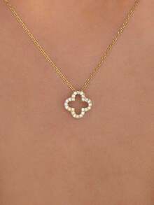 1 件女士简约水钻花朵吊坠项链 - 花朵 - 查看 8