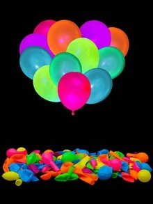 Bộ 12 bóng bay huỳnh quang phát sáng nhiều màu 12 inch, Bộ bóng bay phát sáng trang trí tiệc sinh nhật, Bộ bóng bay cao su phát sáng nhiều màu dùng trang trí tiệc Giáng sinh năm mới tại nhà - huỳnh quang - Xem 1