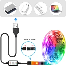 PSTAR 1 قطعة شريط إضاءة LED RGB 5050 ، يعمل بطاقة USB مع تحكم تطبيق بلوتوث ، تزامن الموسيقى ، توقيت ، قابل للتعديل متعدد الألوان ، DIY ، لاصق ذاتي ، خيارات متعددة للقياس ، مناسب لتلفزيون ، شاشة الكمبيوتر ، ديكور المنزل ، أجواء الاحتفالات ، غرفة النوم