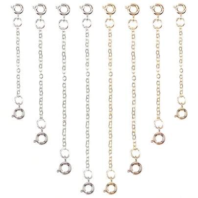 Set di 8 catene di prolunga per collane - 4 misure regolabili di estenditori per gioielli per creare collane, bracciali, cavigliere fai-da-te, catene di prolunga e forniture per gioielli