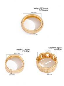 1pc Vintage Fashionable Asymmetrical Hollow Metal Cuff Bracelet, Exaggerated Chic Wide Face Thick Gold & Silver Mirror Surface Bracelet, Women Simple High-Quality Double-Sided Spring Wrist Bracelet, Multi-Functional Stackable Jewelry, Chunky Jewelry, Suitable For Daily Decor, Party And Banquet Jewelry, Holiday Gift Jewelry