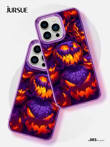 JURSUE 万圣节时尚美学防震保护软手机壳适用于 iPhone 16 15 14 13 12 11 Pro Max SE 2020 X XR XS 8 7 Plus Z1530Q - 紫色 - 查看 2