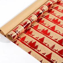 3pcs/Set Christmas Wrapping Paper - Red Stripe, Christmas Tree & Reindeer, Plaid Pattern - Each Roll 17in X 120in, Christmas Gift Box, Party Favor Wrapping Paper Rolls, 3 Designs