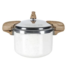 Brinox 5.4 Liters Ceramic Non-Stick Pressure Cooker With Induction Handle And External Closure - 米色 - 查看 2