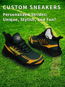 1 Pair Green Bay Baseball Custom Sneaker, Personalized Name Running Shoes, Custom Blade Sneakers, Personalized Gift Low Top Running Shoes, Name Sneakers, Personalized Running Shoes For Women And Men, Personalized Sports And Casual Shoes, Gift For Mom/Dad/Her/Him/Girlfriend/Boyfriend/Wife/Husband/Friend