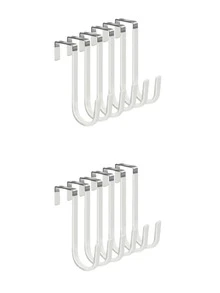 4/6 件，挂钩，门钩，升级版长门钩，带橡胶，防止划痕，重型储物钩，用于悬挂衣服、毛巾、帽子、外套和包 - 彩色 - 查看 4