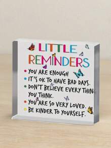 1 件透明亚克力桌面英文标志礼物。方形桌面装饰。鼓舞人心和激励人心的礼物。亚克力制成。适合作为送给好朋友的礼物、生日礼物、毕业礼物和妈妈送给女儿的结婚礼物。也适合作为万圣节、感恩节、情人节、复活节和圣诞节的礼物。适用于办公桌、桌子、客厅和书桌。 - 透明色 - 查看 4