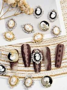 3 món đồ trang trí móng tay hình người theo phong cách Baroque DIY nghệ thuật trang trí móng tay mùa thu - Nhiều màu - Xem 1