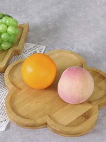 1 szt. Taca do serwowania w kształcie kwiatu, drewniany talerz na owoce/naczynie na przekąski na przyjęcie świąteczne