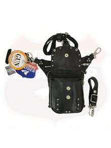 LEATHER Thigh Drop Leg Bag Gun Holster Bag Waist Bag Fanny Pack Messenger Bag - Variant1 - View 9