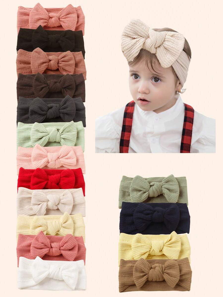 1/3 Stück Kinderkopfband, weiches gestreiftes Schleifen-Dekor Baby Haarzubehör, elastisches Kopfband für Kleinkinder & Säuglinge - Verschiedenfarbig - Übersicht 1