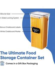 3/5/6/7/9/10/11/12/15/24pcs Stackable Large Capacity Food Storage Container With Lid, Coffee Storage Container, Multi-Functional And Reusable Food Storage Sealed Box, Used For Flour, Sugar, Dried Fruits, And Pasta, Kitchen Sorting And Storage, Kitchen Accessories