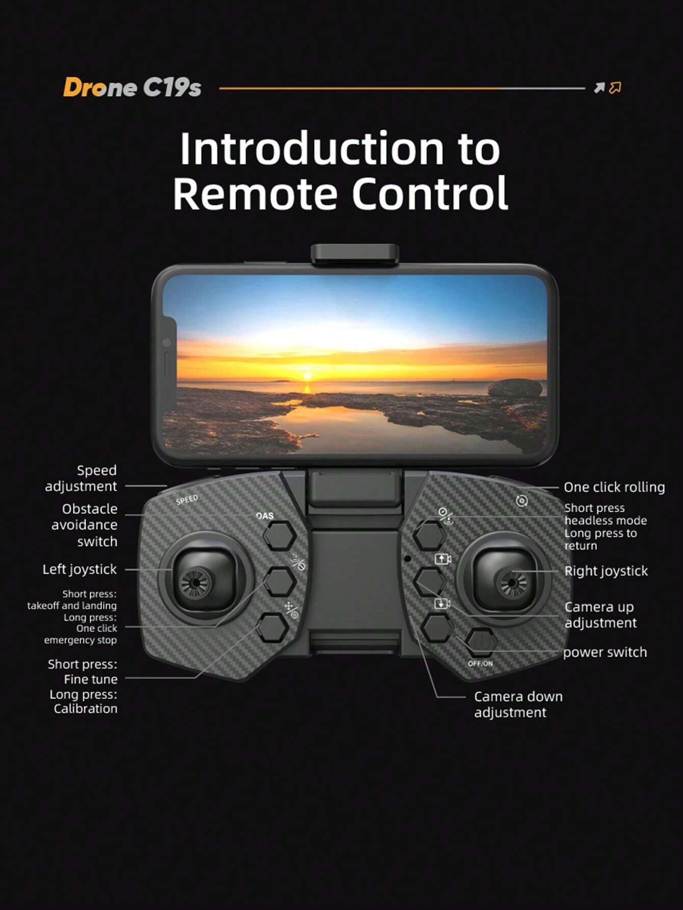 C19S, Drone, Gradient Lights, Quadcopter, RemoteControlled Drone