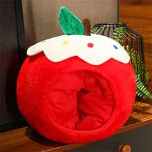 圣诞和平系列-圣诞老人与苹果毛绒玩具，圣诞老人可放进苹果里面，面料舒适，填充饱满，非常适合房间装饰、圣诞礼物、生日礼物、新年礼物（由于面料为批量生产，颜色会有些许色差，实物与宣传图片接近） - 彩色 - 查看 9