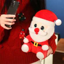 圣诞和平系列-圣诞老人与苹果毛绒玩具，圣诞老人可放进苹果里面，面料舒适，填充饱满，非常适合房间装饰、圣诞礼物、生日礼物、新年礼物（由于面料为批量生产，颜色会有些许色差，实物与宣传图片接近） - 彩色 - 查看 10