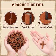 15/30pcs Mini Wooden Cross Pendants - Suitable For DIY Jewelry Making, Necklaces, Bracelets, Earrings Crafts, Ornaments, Christmas Decoration, Unisex Accessories