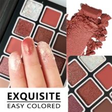 Bảng phấn mắt 15 màu lấp lánh và long lanh màu ấm áp cho trang điểm mắt mùa thu và mùa đông Quà tặng Giáng sinh - Nhiều màu - Xem 6