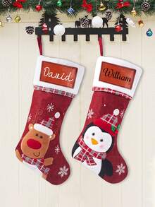 1pc Personalized Stockings, Stockings With Names, Custom Stockings, Decorations, Decorations For Home, Stockings Bulk, Personalized Gifts For Girls, Mother, Mom, Father, Dad, Boyfriend, Girlfriend, Wife, Husband, Girl, Boy, Baby, Kids, Dog, Cat, Best Friend, Teen Girl, Him, Her, Couple, Bestie, Bride, Bridesmaid, Couples, Grandma, Grandpa, Sister, Brother Baby Shower Family Decorations Gifts Winter Eve Gifts Back To School Winter Gift Ideas Boy Girl Valentine's Day