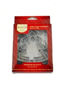 Set de 3 piezas de herramientas de repostería de acero inoxidable para Navidad, cortador de galletas de hombre de jengibre DIY, decoraciones navideñas, pijamas navideños, regalos navideños, decoración navideña