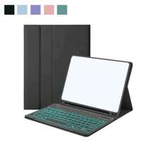 Led Backlight Keyboard With Case Compatible With IPad Air 11 6th 2024 Air 5th 2022 Air 4th 2020 10.9 Inch Case Foldable Stand Smart Cover With Pencil Holder