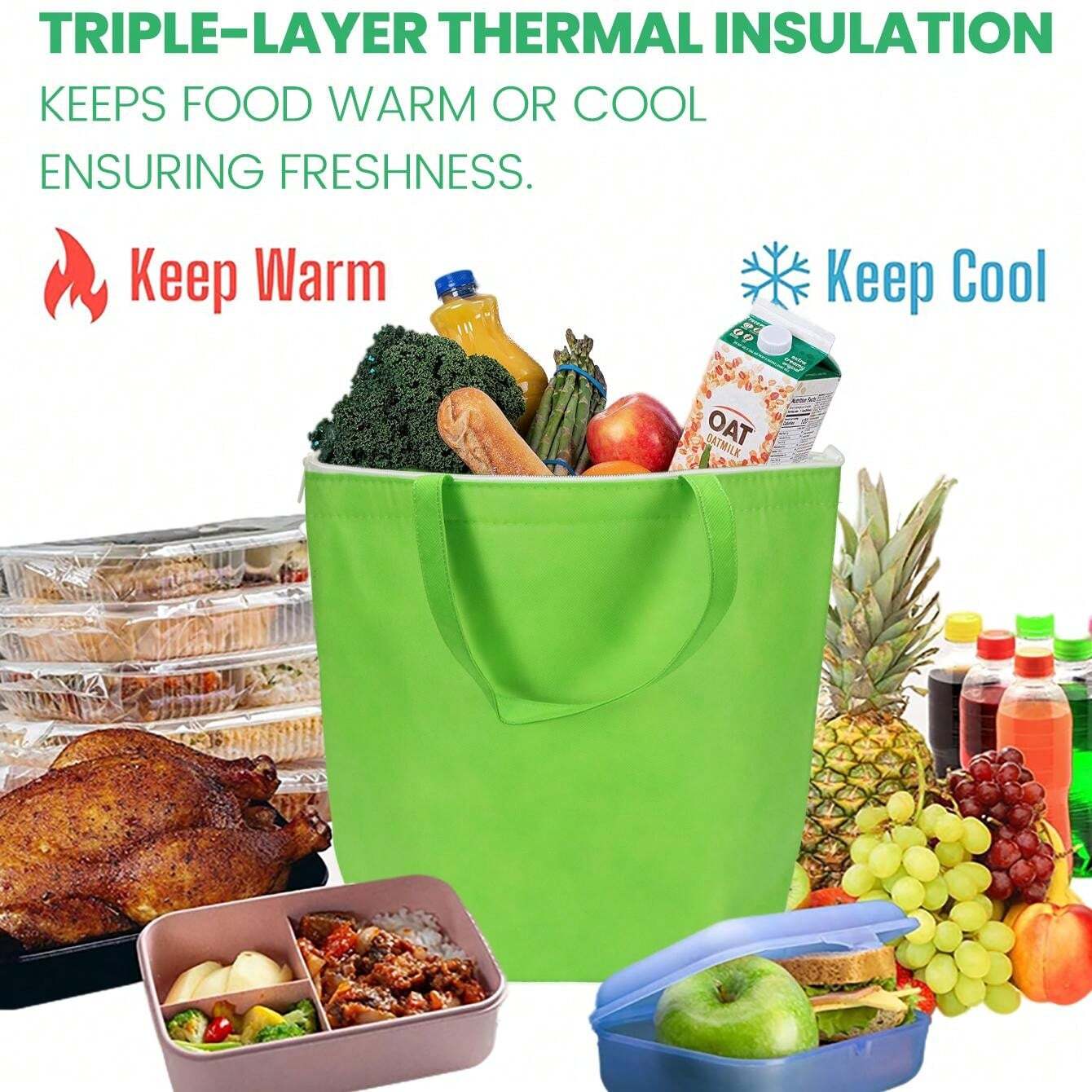 NonWoven Thermal Insulation Shopping Bags, Food Delivery Bags With