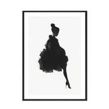 1 件斯堪的纳维亚简约墙面艺术抽象女性线条画脸部亲吻高清帆布海报印刷家居卧室客厅装饰无框架 - 彩色 - 查看 21