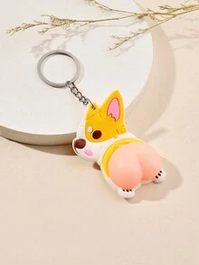 1 móc khóa hình mông chó hoạt hình nhiều màu bằng nhựa PVC cho nam cao su mềm trang trí móc khóa giảm căng thẳng cho cả nam và nữ - Nhiều màu - Xem 3