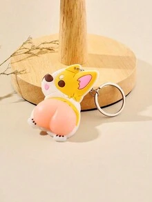 1 móc khóa hình mông chó hoạt hình nhiều màu bằng nhựa PVC cho nam cao su mềm trang trí móc khóa giảm căng thẳng cho cả nam và nữ - Nhiều màu - Xem 2