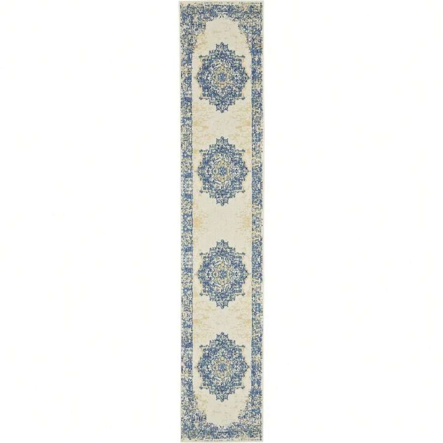 Rug Marketplace Grafix 2'3" X 10' White Vintage Indoor Rug - trắng - Xem 1