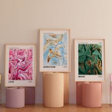 3 件/套无框 Aura 海报复古渐变美学潮流公寓墙艺术、美学房间装饰、防水帆布墙艺术、艺术品墙画，可作为礼物、卧室、客厅、办公室、浴室、家庭和宿舍装饰 - 多色 - 查看 14