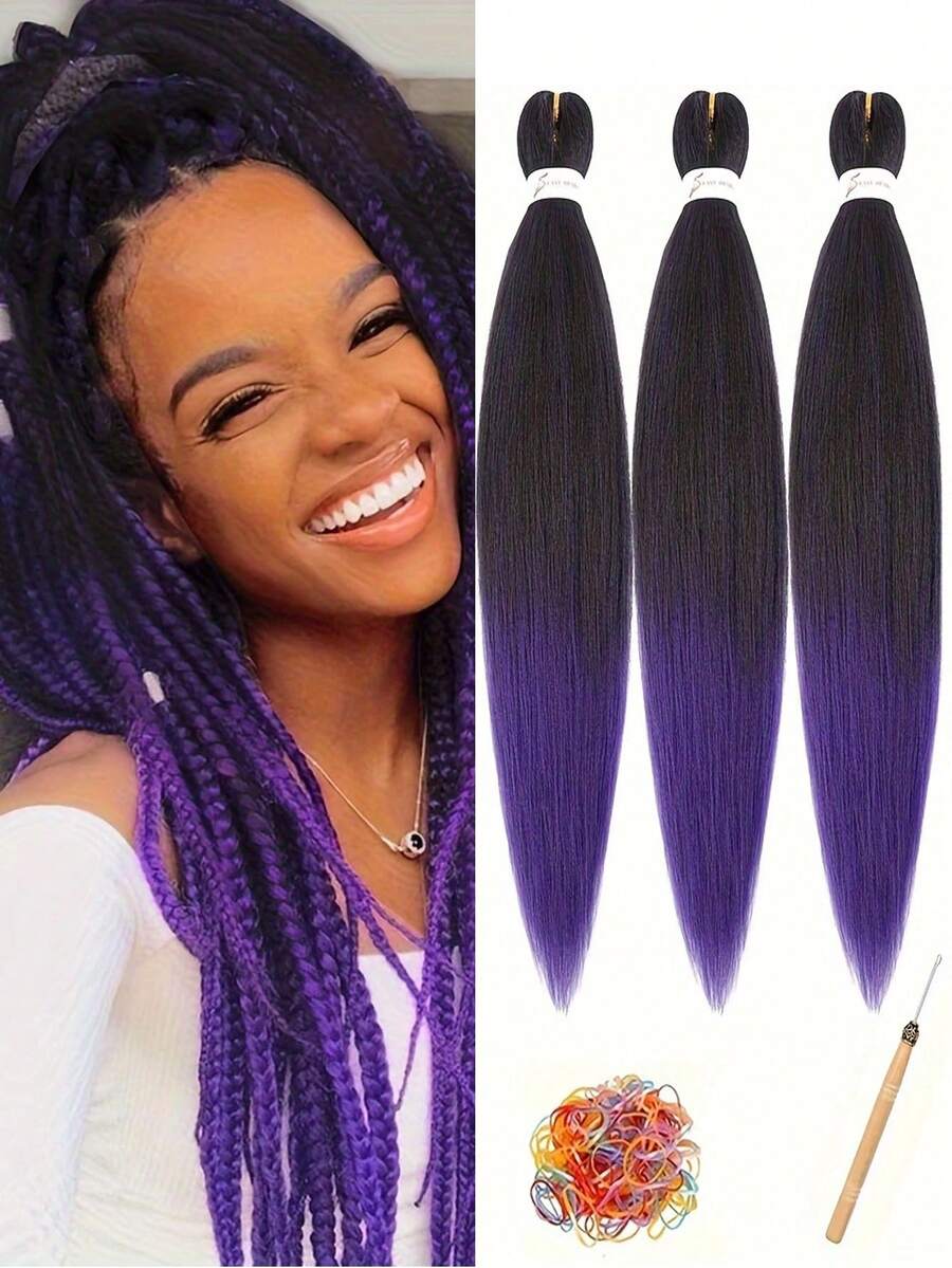 Pre Stretched Braiding Hair Ombre 26 Inch 3Packs PreStretched Braids